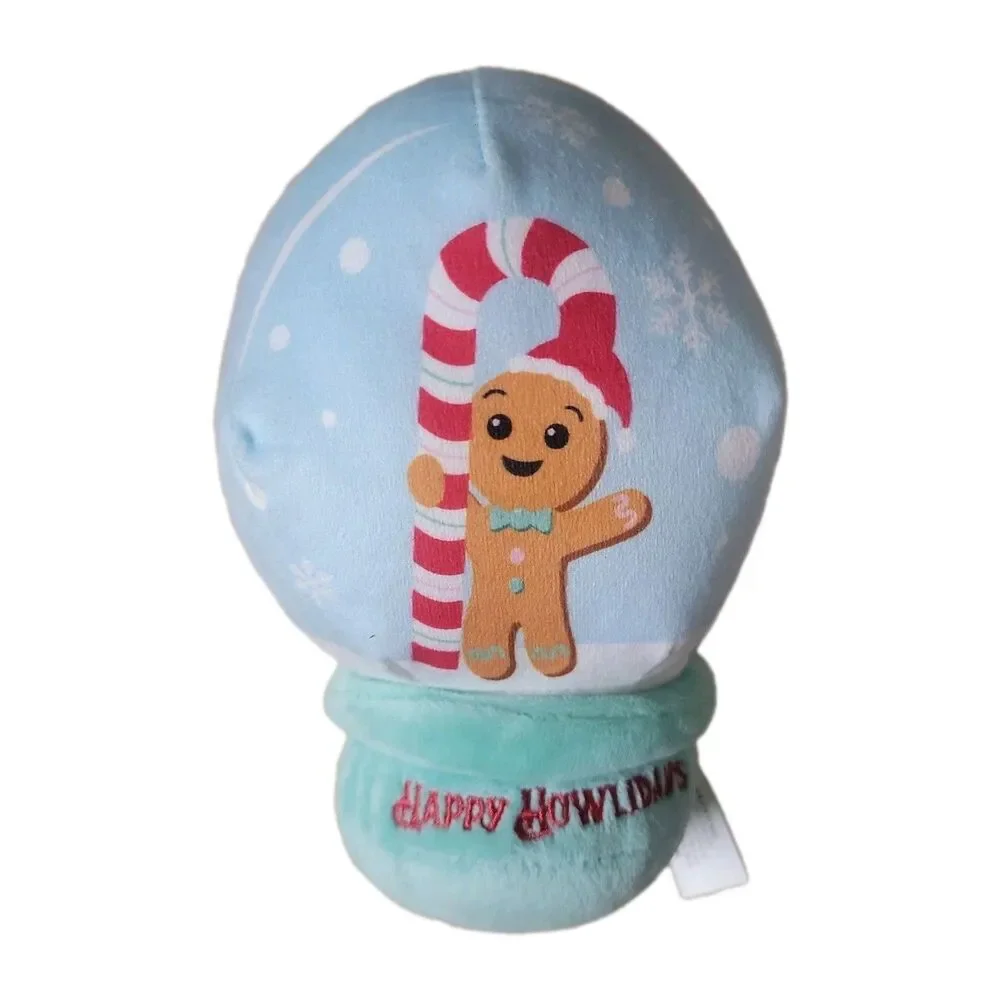 FuzzYard Happy Howlidays Gingerbread Snowglobe Plush Dog Toy With Squeaker NEW